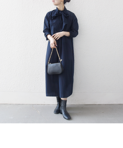 《予約》SHIPS any:〈洗濯機可能〉タイプライター ボウタイ リボン シャツ ワンピース