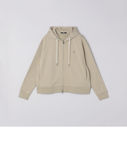 【WEB限定】SHIPS: クロップド ワイド ワンポイント ロゴ ジップアップ フーディー