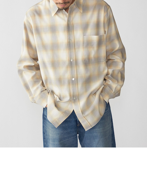 SHIPS: ミツマサ コットン ウール レギュラーカラー シャツ