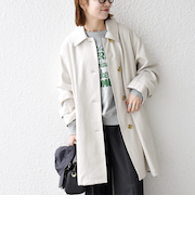 《予約》SHIPS any:〈手洗い可能〉オーバー フレア ステンカラー コート