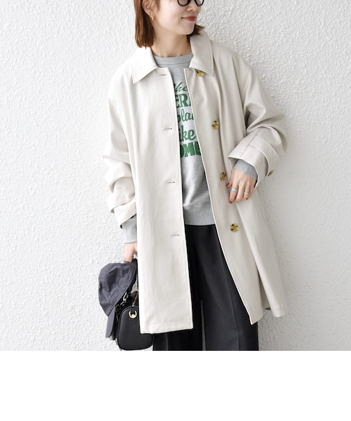 《予約》SHIPS any:〈手洗い可能〉オーバー フレア ステンカラー コート