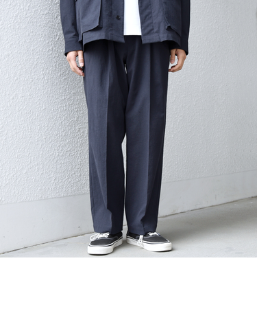 SHIPS any: コットン/ナイロン ワッシャー 2タック セミワイド イージー パンツ(セットアップ対応)◆