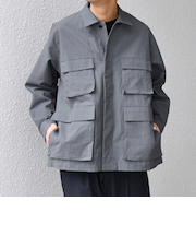 SHIPS any: コットン/ナイロン ワッシャー BDU シャツ(セットアップ対応)◆