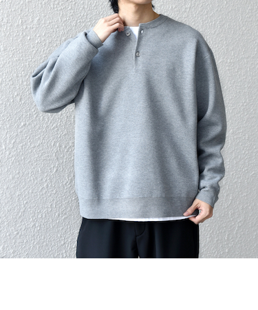 SHIPS any:〈手洗い可能〉ミラノリブ コットンライク ヘンリーネック ニット◆