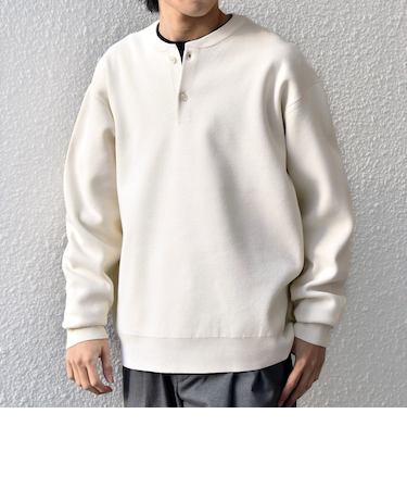 SHIPS any:〈手洗い可能〉ミラノリブ コットンライク ヘンリーネック ニット◇