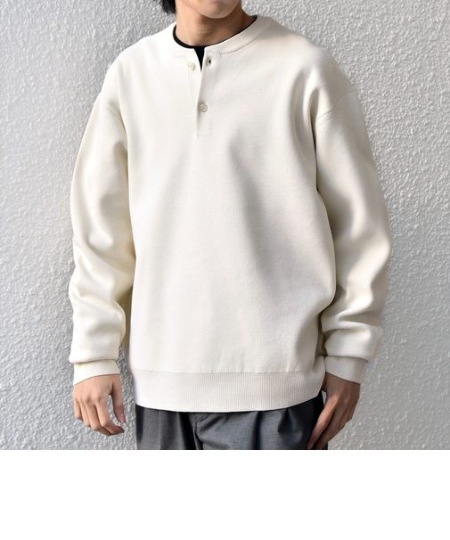 SHIPS any:〈手洗い可能〉ミラノリブ コットンライク ヘンリーネック ニット◇