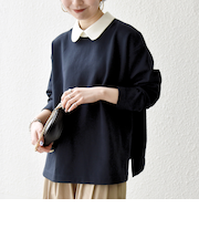 《予約》SHIPS any:〈洗濯機可能〉ダンボール バイカラー プルオーバー