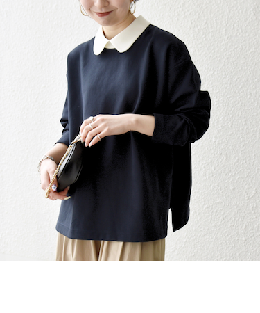 《予約》SHIPS any:〈洗濯機可能〉ダンボール バイカラー プルオーバー