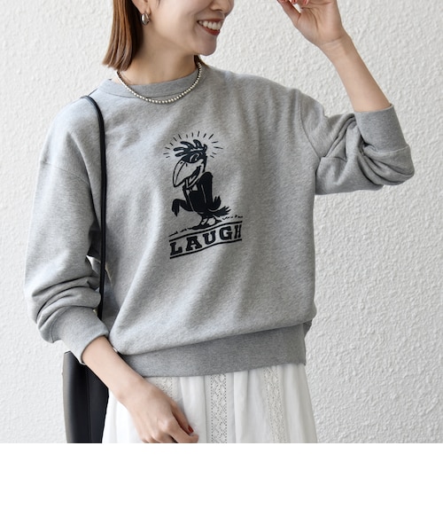 完売 SHIPS any: プリント クルーネック オーバーサイズ スウェット SHIPS - 完売 SHIPS any: プリント クルーネック オーバーサイズ