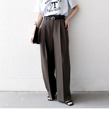 《一部追加予約》SHIPS any:〈手洗い可能〉2タック ワイド パンツ