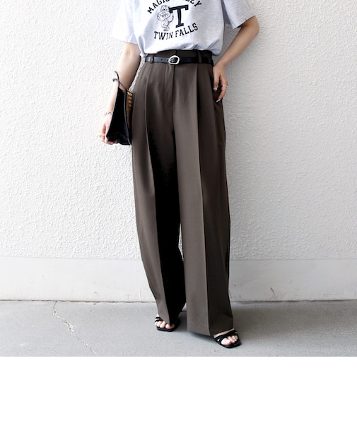 《一部追加予約》SHIPS any:〈手洗い可能〉2タック ワイド パンツ