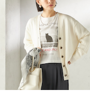 《予約》〈手洗い可能〉ブライト ペーパー Vネック ニット カーディガン