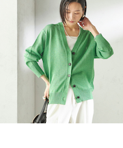 《予約》〈手洗い可能〉ブライト ペーパー Vネック ニット カーディガン