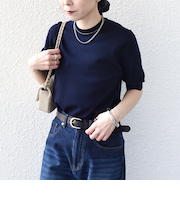 《予約》SHIPS Colors:〈接触冷感・手洗い可能〉14ゲージ 5分袖 ニット◆