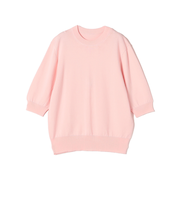 《予約》SHIPS Colors:〈接触冷感・手洗い可能〉14ゲージ 5分袖 ニット◆