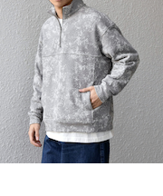 SHIPS any:〈洗濯機可能〉コットン ジャガード ハーフジップ 裏毛 スウェット(セットアップ対応)◆