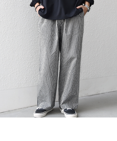 SHIPS any:〈洗濯機可能〉マイクロ チェック イージー パンツ(セットアップ対応)◆