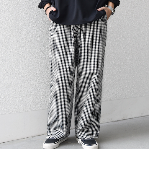 SHIPS any:〈洗濯機可能〉マイクロ チェック イージー パンツ(セットアップ対応)◆