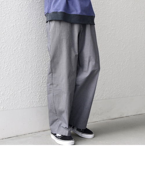 SHIPS any:〈洗濯機可能〉マイクロ チェック イージー パンツ