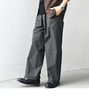 SHIPS any:〈洗濯機可能〉マイクロ チェック イージー パンツ(セットアップ対応)◆