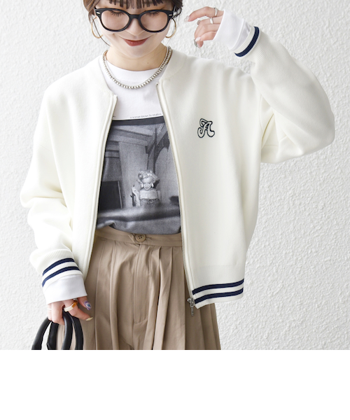 予約》SHIPS any:〈手洗い可能〉コットン ミックス ライン ジップ