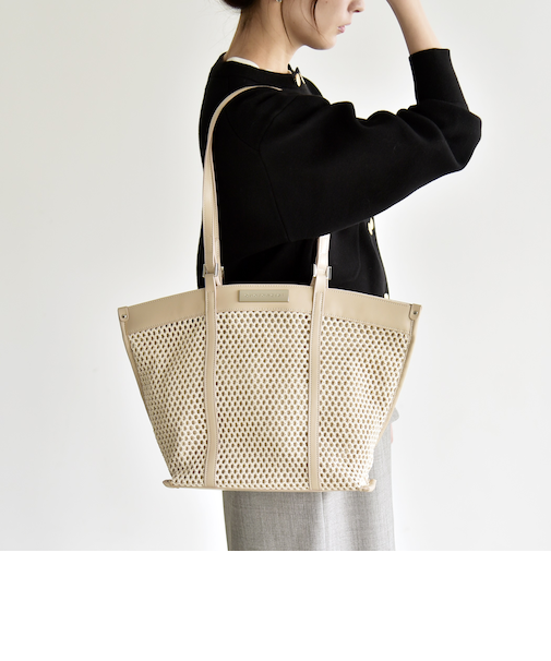 《予約》quaranciel: 2way ハンドル メッシュ トートバッグ