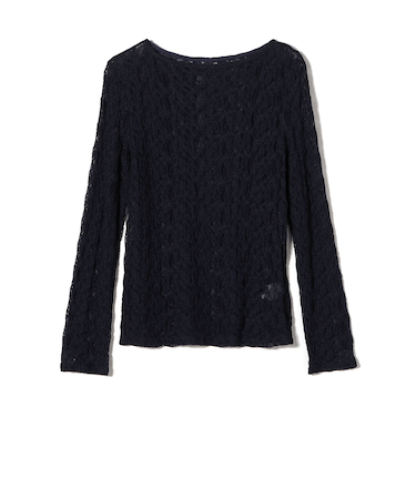 《予約》SHIPS Colors:〈手洗い可能〉ストレッチ レース ボートネック トップス◆