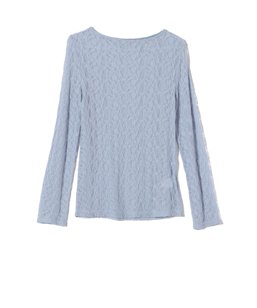 《予約》SHIPS Colors:〈手洗い可能〉ストレッチ レース ボートネック トップス◆