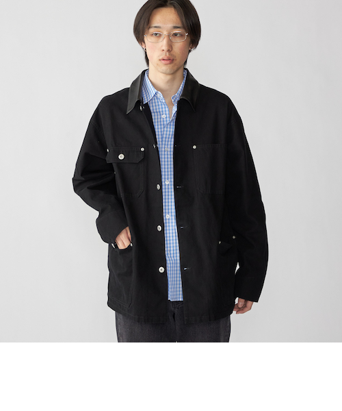 【パパス】カバーオールジャケット ワークジャケット ブラック Lサイズ City Ambient Products: オーバーサイズ カバーオール ワーク