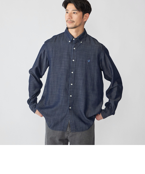 【WEB限定】SHIPS:〈手洗い可能〉リヨセル エア ボタンダウン デニム シャツ