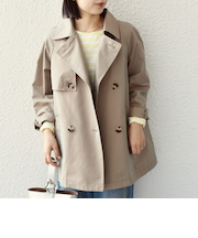 《予約》SHIPS Colors:キルティング ライナー ショート トレンチ◆