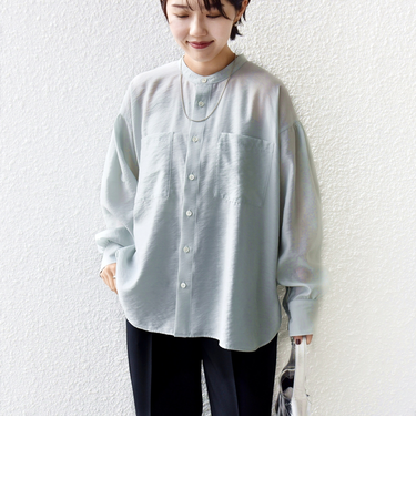 〈手洗い可能〉シアー タンブラー ポケット デザイン シャツ