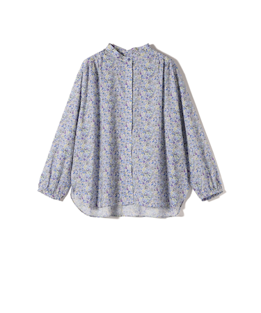 SHIPS Primary Navy Label:〈手洗い可能〉LIBERTY ギャザー ブラウス