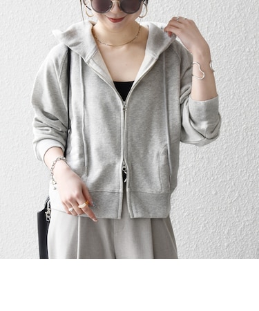 SHIPS any:〈洗濯機可能〉USAコットン 裏毛 ジップ コンパクト パーカー