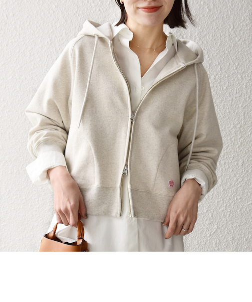 《予約》SHIPS any:〈洗濯機可能〉USAコットン 裏毛 ジップ コンパクト パーカー