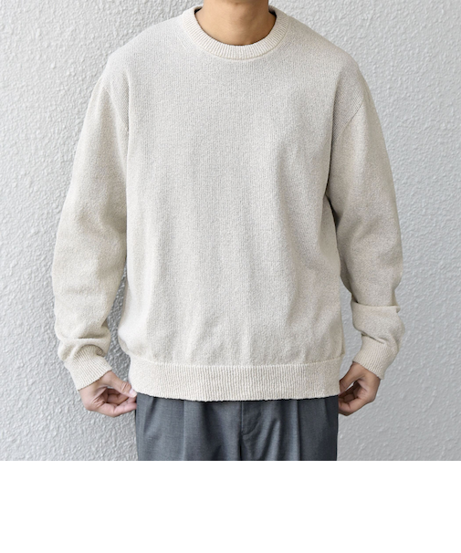 SHIPS any:〈手洗い可能〉JAPAN MADE ペーパーヤーン ハイゲージ クルーネック ニット◆