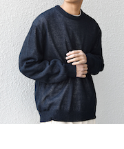 SHIPS any:〈手洗い可能〉JAPAN MADE ペーパーヤーン ハイゲージ クルーネック ニット◆