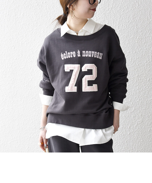 《予約》SHIPS any:〈洗濯機可能〉USAコットン 裏毛 ナンバリング ルーズ スウェット