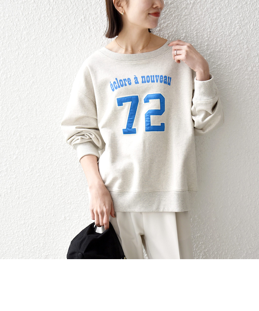 《予約》SHIPS any:〈洗濯機可能〉USAコットン 裏毛 ナンバリング ルーズ スウェット
