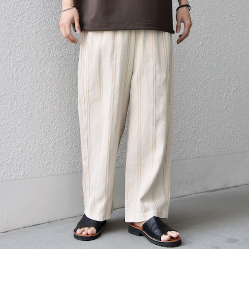 SHIPS any:〈洗濯機可能〉NOVELTEX リネン フリーサイズ リラックス イージー パンツ◆
