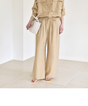 《予約》quaranciel:〈洗濯機可能〉タック ワイド イージー パンツ