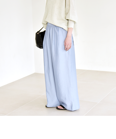 《予約》quaranciel:〈洗濯機可能〉タック ワイド イージー パンツ