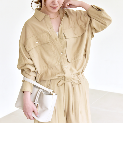 《予約》quaranciel:〈洗濯機可能〉ドロスト ショート レギュラー シャツ