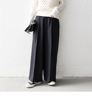 《予約》SHIPS any:〈洗濯機可能〉シャーク タック ワイド パンツ