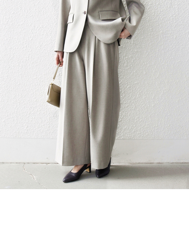 SHIPS any:〈洗濯機可能〉シャーク タック ワイド パンツ