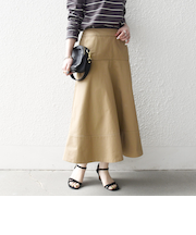 《予約》SHIPS any:〈洗濯機可能〉チノ バック ジップ フレア スカート