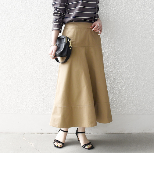 《予約》SHIPS any:〈洗濯機可能〉チノ バック ジップ フレア スカート
