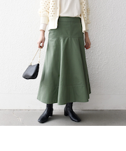 《予約》SHIPS any:〈洗濯機可能〉チノ バック ジップ フレア スカート