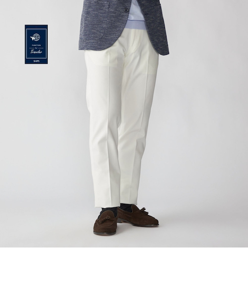 SHIPS:〈FUNCTION/手洗い可能〉コットン ノープリーツ 4WAY ストレッチ スラックス