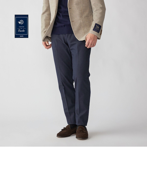 SHIPS:〈FUNCTION/手洗い可能〉コットン ノープリーツ 4WAY ストレッチ スラックス